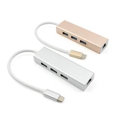 "Profesionalus tiekėjas dėl USB C LAN HUB Gigabit Ethernet 3Vnt USB3.0 sąsają", už kompiuterinę pelę, kompiuterio klaviatūra, U Flash tvarkyklės, spalva Rose Gold aliuminio