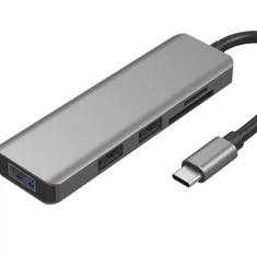 USB C HUB, į USB3.0 HUB, kortelių skaitytuvo HUB ir TYPE C maitinimo tiekimas