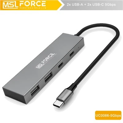 USB-C HUB,4Ports USB 3.2 Gen1 5Gbps,2x USB-C 2x USB-A
